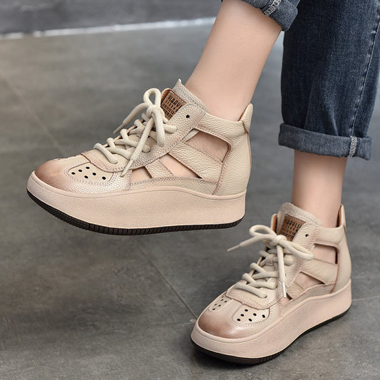 Two Pairs Of Top Layer Cowhide Leisure Sandals
