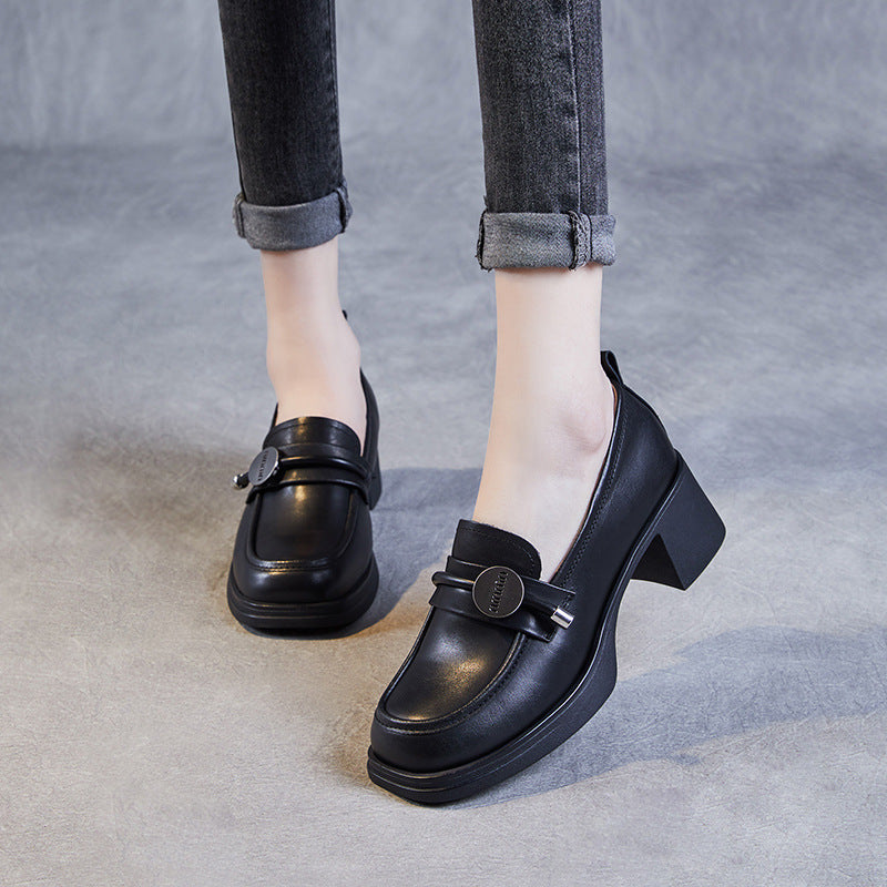 Women's Inside Outside Chunky Platform Brown Retro Loafers