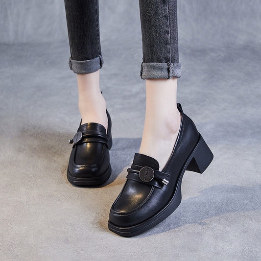 Women's Inside Outside Chunky Platform Brown Retro Loafers