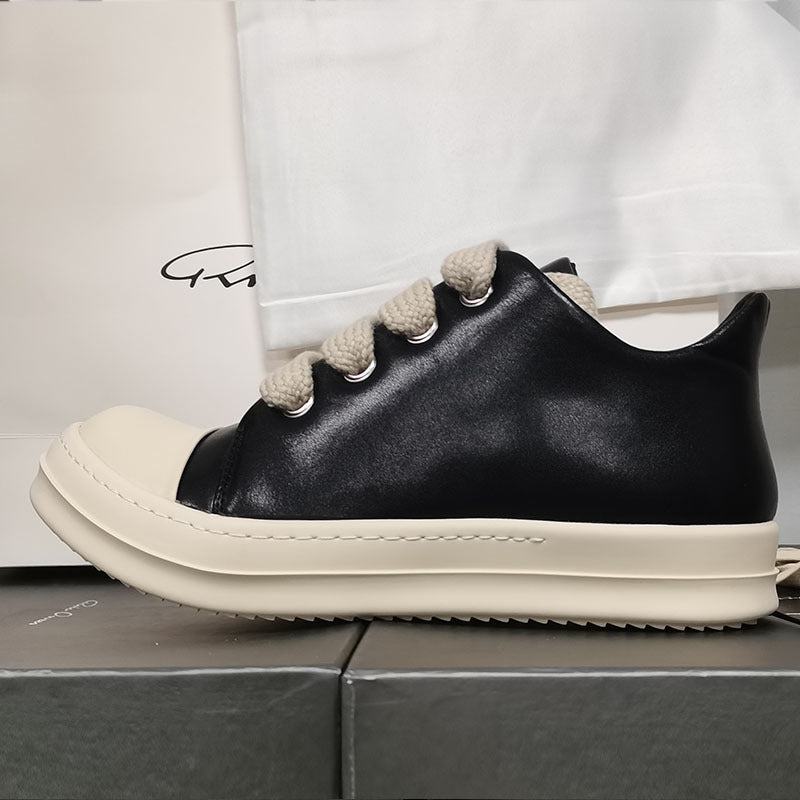 Men's Platform Increased Lace Up Round Toe Sneakers