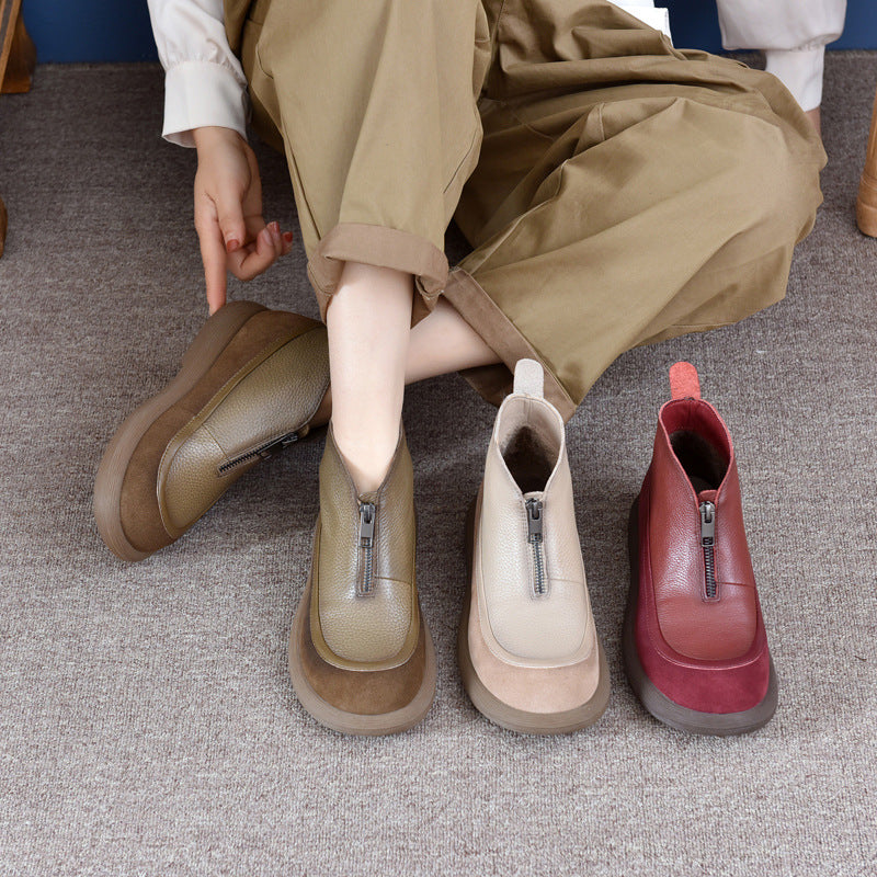 Mother's Flat Platform Muffin Short Ankle Boots