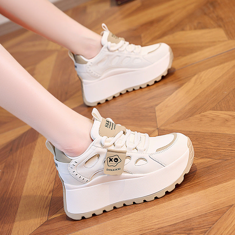 Women's Thick Bottom Heightened Daddy Fashionable Muffin Sneakers