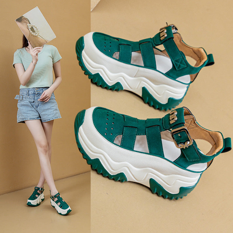 Women's Thick-soled Inner Height Increasing Wedge Daddy Sandals