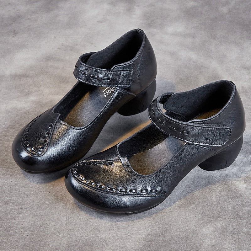 Women's Toe Pumps Chunky Soft Bottom First Casual Shoes