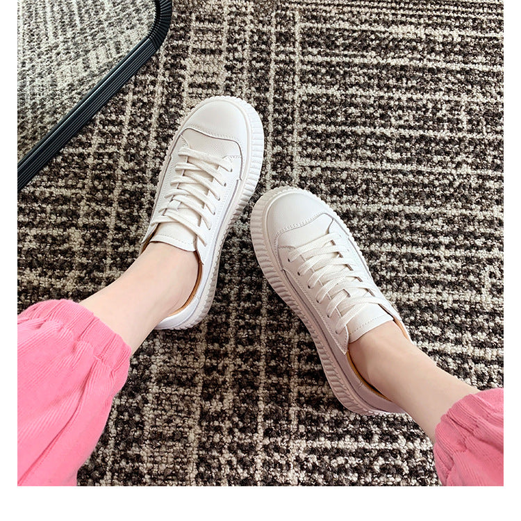 Shape Thick Bottom White Pumps Korean Style Sneakers