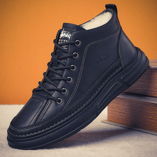 Men's Wool Winter Cotton Fleece Lined Padded Men's Shoes