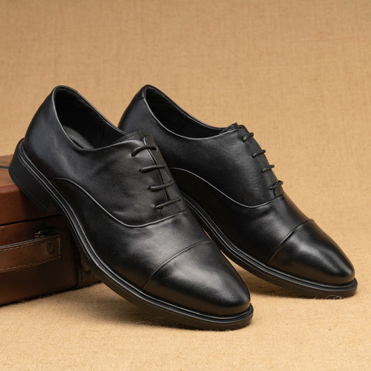 Men's Rubber Soft Bottom First Layer Cowhide Leather Shoes