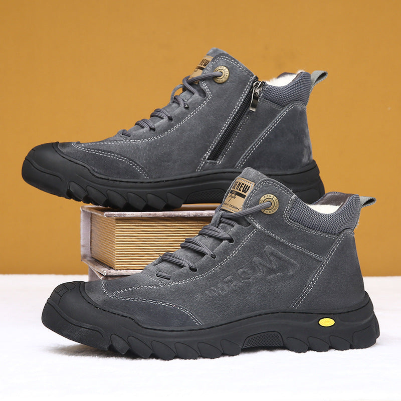 Men's With Fleece Lining Thickened Outdoor Northeast China Snow Boots
