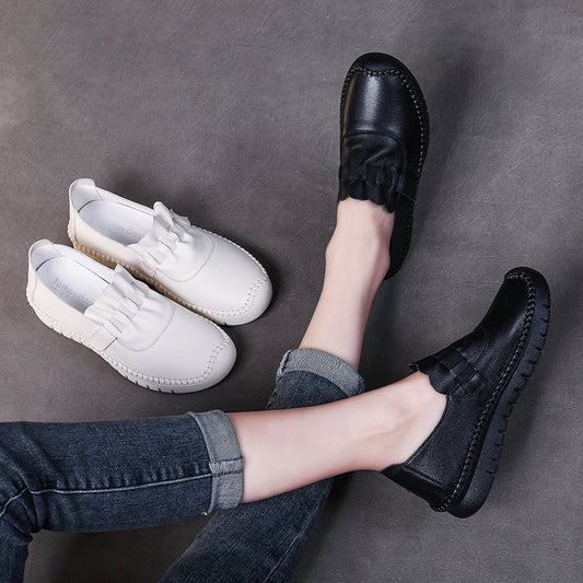 Women's First Layer Cowhide Black Genuine Pumps Women's Shoes