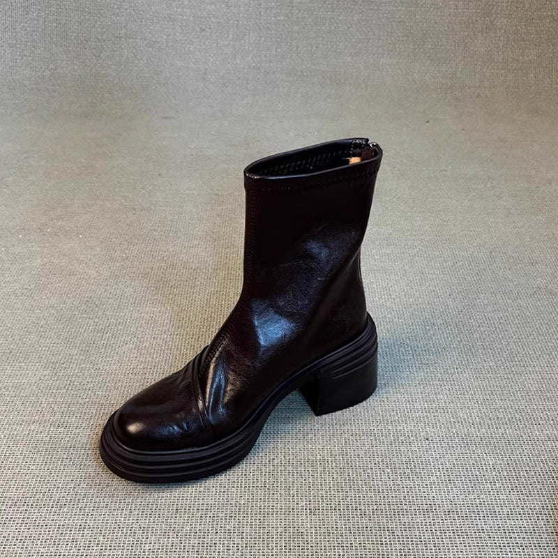Women's With British Style Martin Round Head Boots