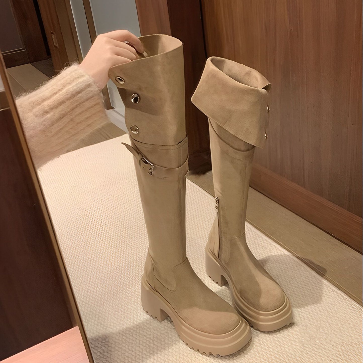 Women's Two-way Wear Over The Knee Winter Slimming Platform Knee-high Boots