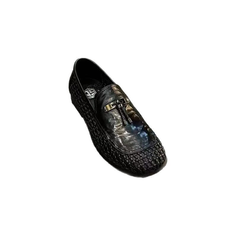 Men's Luxury Summer Handmade Woven Hollowed Breathable Loafers