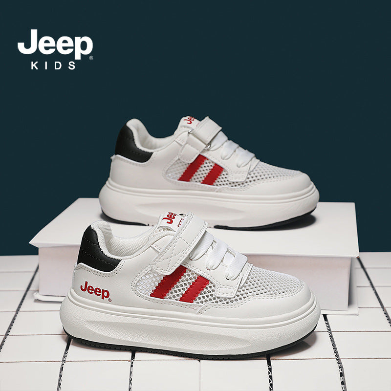 Children's Comfortable Lightweight Boy's Breathable Mesh White Kid's Sneakers