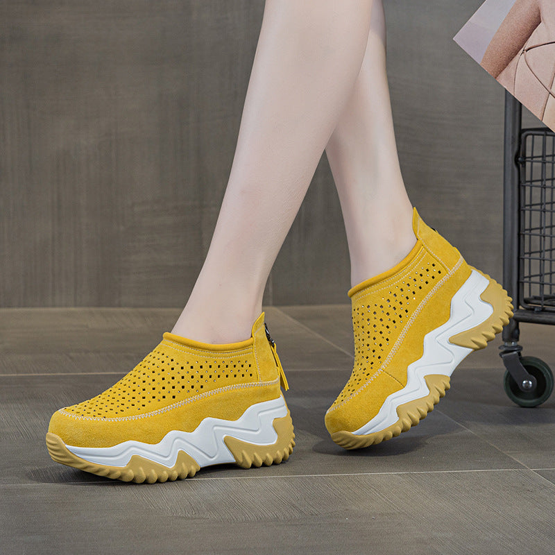 Women's Hole Breathable Platform Elevator Wild Sandals