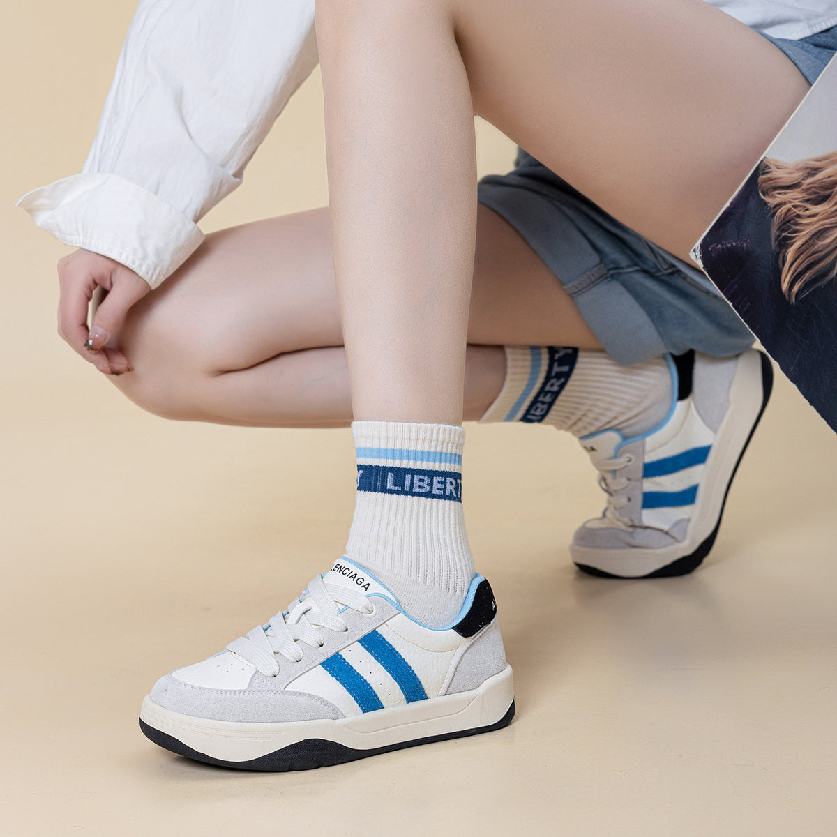 Women's Genuine Platform White Spring Fashion Leisure Sports Jogging Soft Bottom Women's Casual Shoes