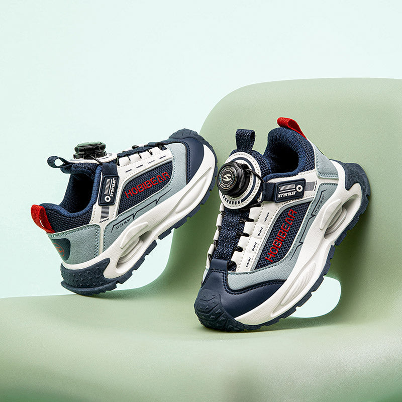 Double Mesh Rotating Buckle Breathable Campus Kid's Sneakers