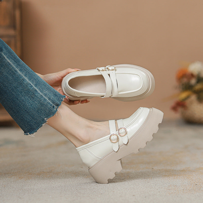 Women's Increasing Insole Platform Chunky High Mary Loafers
