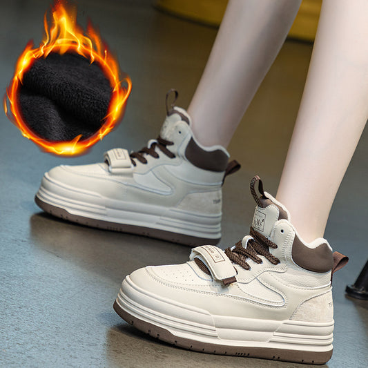Women's Thick Fleece Warm Genuine High Board Women's Shoes