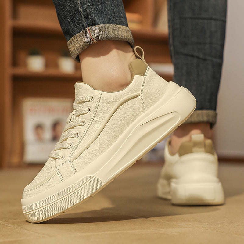 Men's Spring White Fashion Trendy Youth Board Sneakers