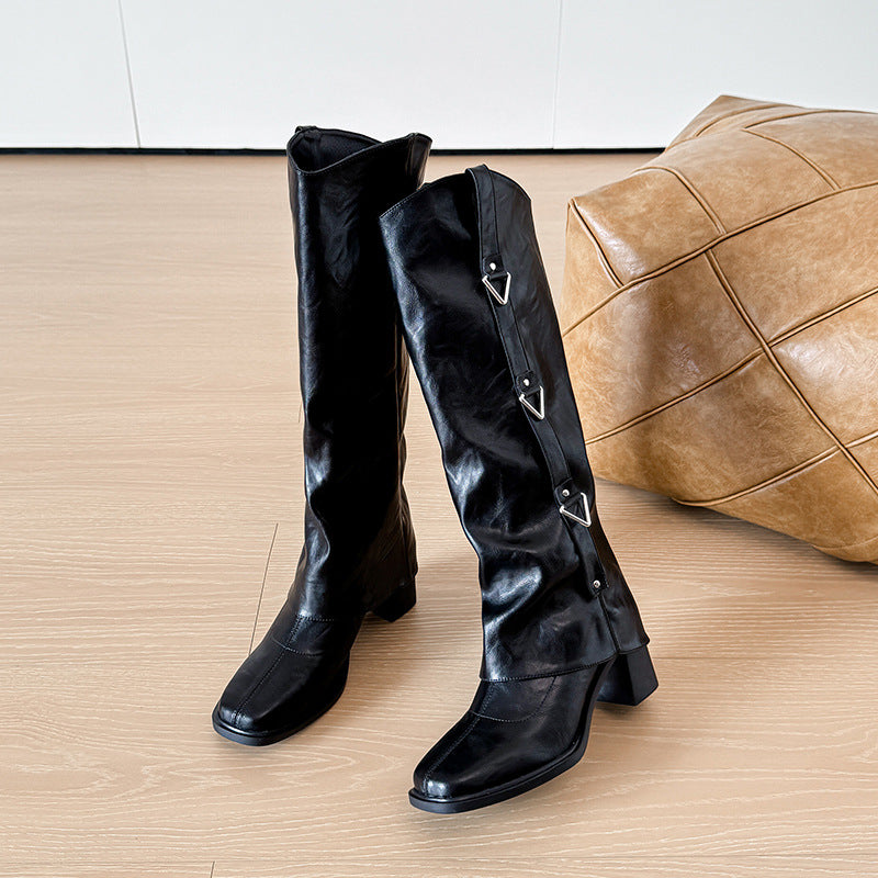Toe Pile Style High Pants Tube Boots