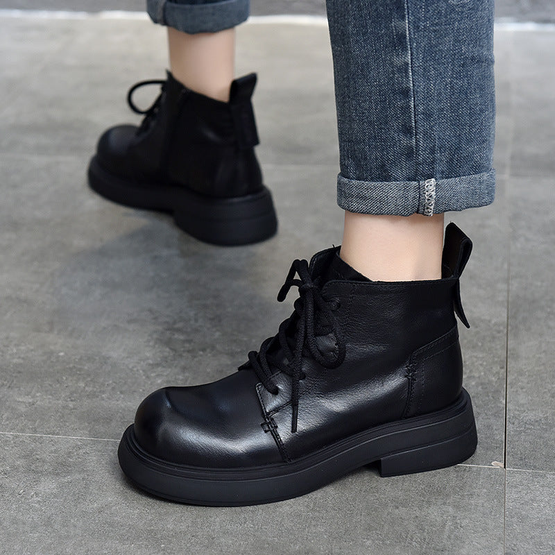 Price Short Female First Layer Cowhide Boots