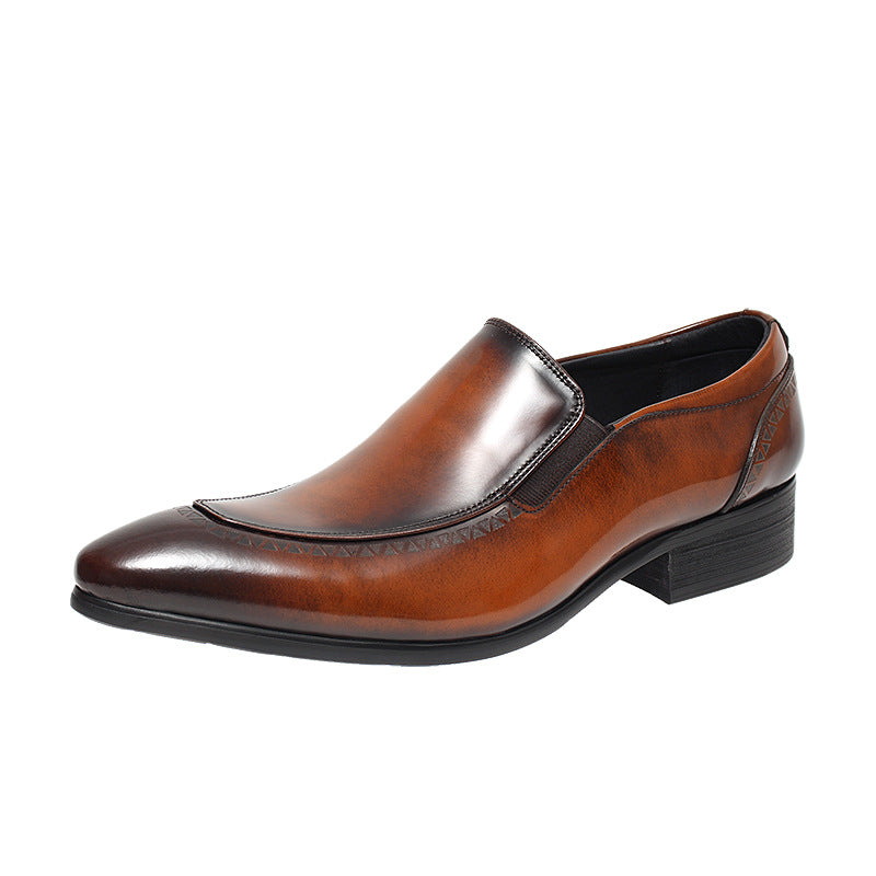 Men's Authentic British Style Slip-on Fashionable Business Formal Leather Shoes