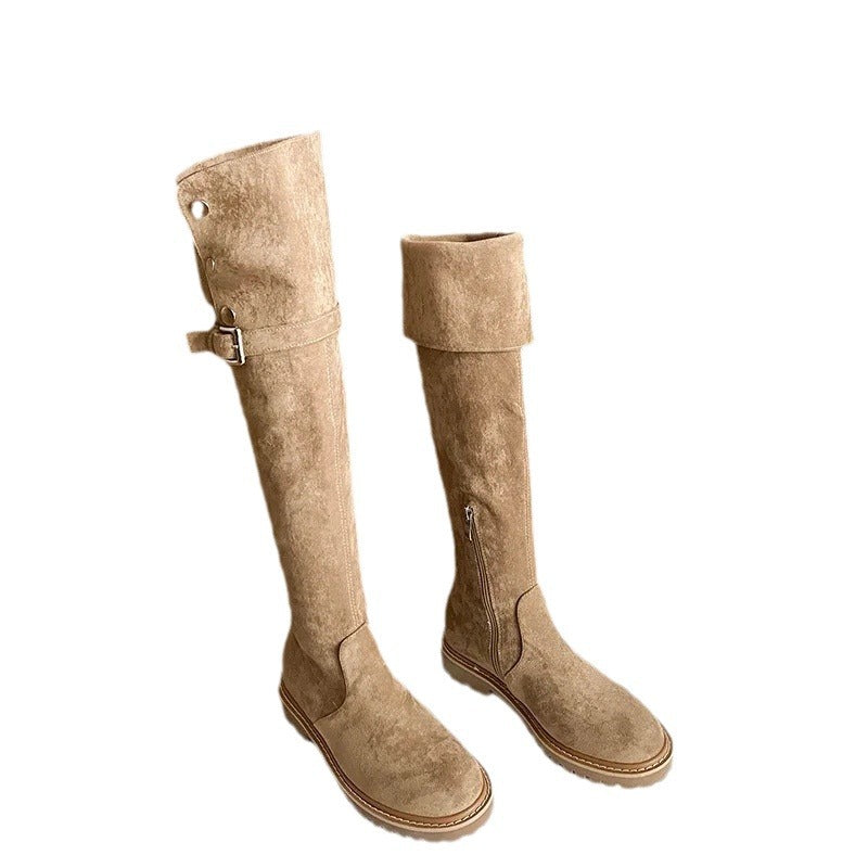 Women's Big Autumn Fur Integrated Knight Fleece-lined Boots