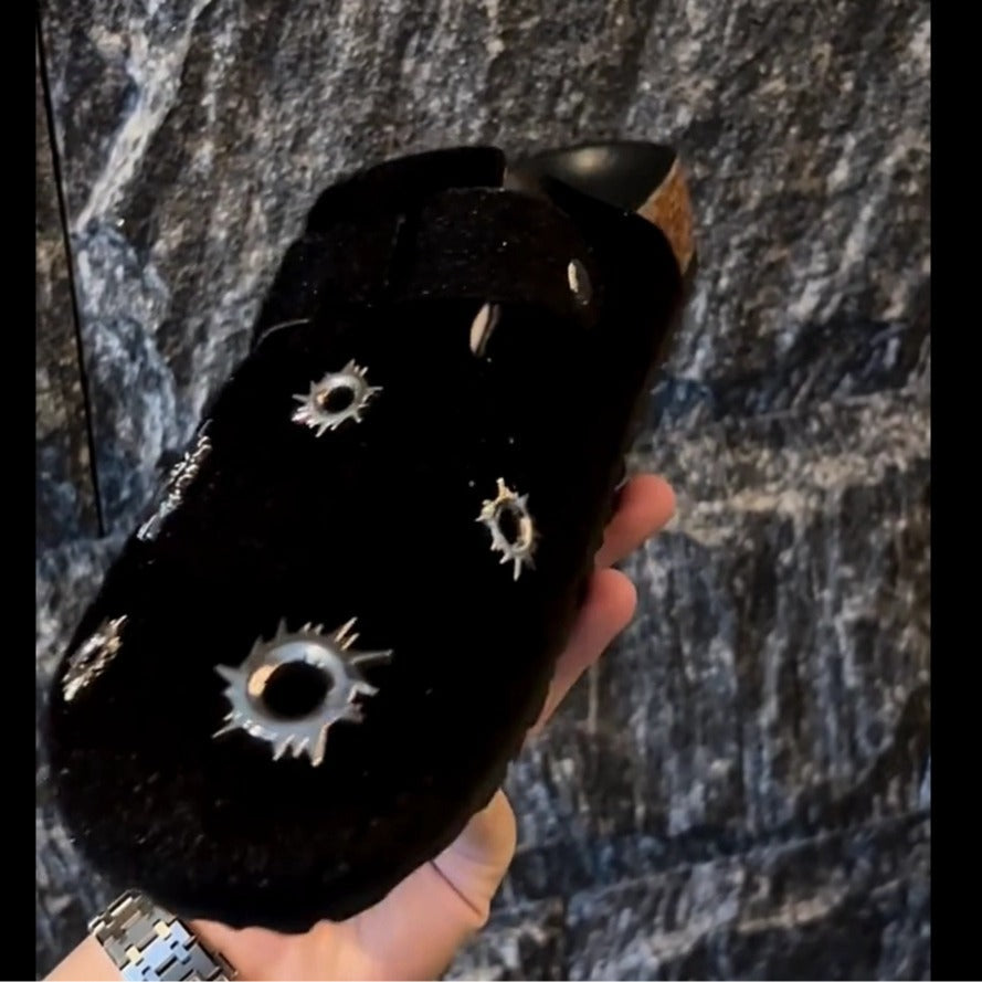 Women's Summer Imported Horse Hair Three-dimensional Bullet Slippers