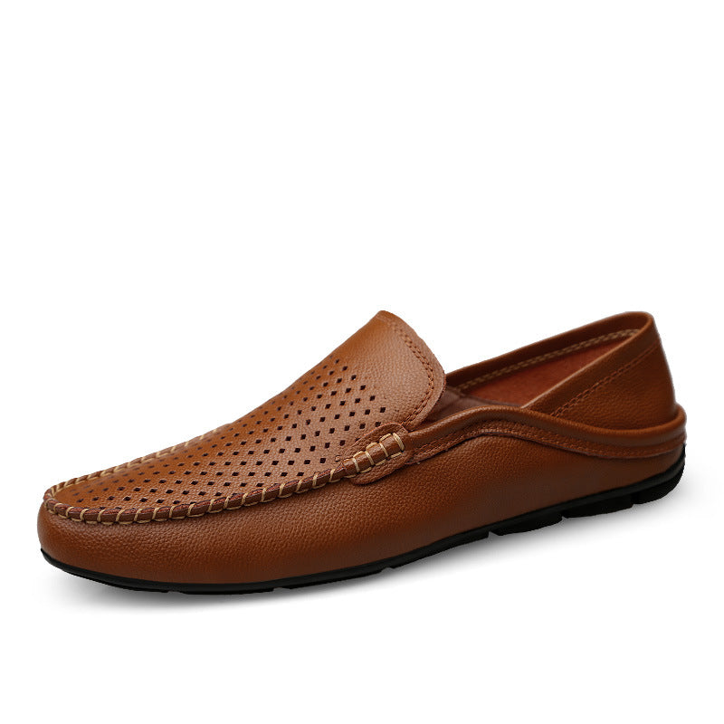 Women's & Men's Flat Driving Slip-on Cowhide Surface Plus Loafers