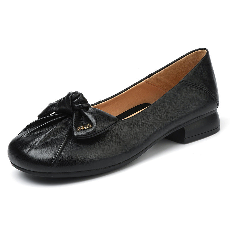 Women's Summer Shallow Mouth Round Head Slip-on Casual Shoes
