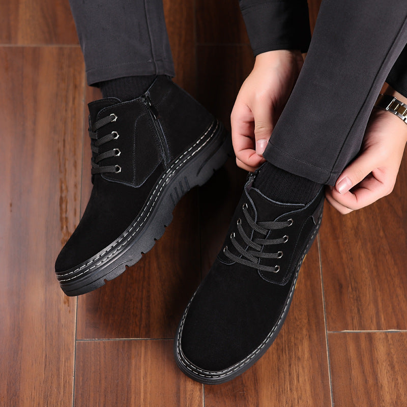 Men's Wool Fur Integrated Warm Leisure Ankle Men's Shoes