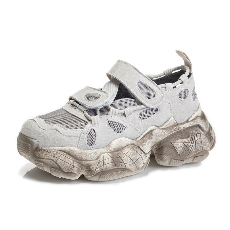 Women's Velcro Genuine Summer Pumps Clunky Suction Sneakers