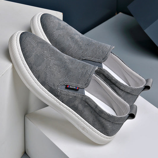 Men's Spring Korean Versatile Breathable Cloth Slip-on Canvas Shoes