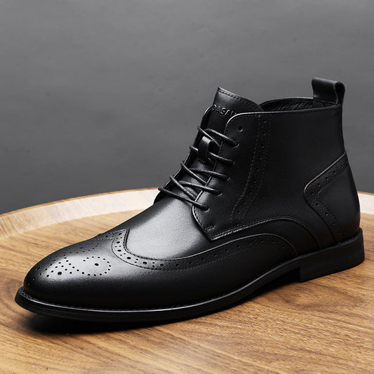 Men's Martin Breathable Ankle British Style Brogue Boots