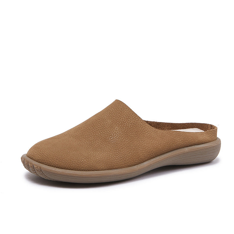 Women's & Men's Flat Cowhide Closed Toe Soft Bottom Men's Shoes