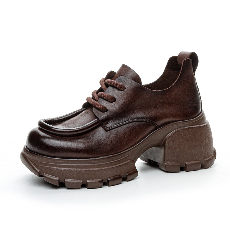 Women's Autumn Chunky Soft Back Thick Genuine Casual Shoes