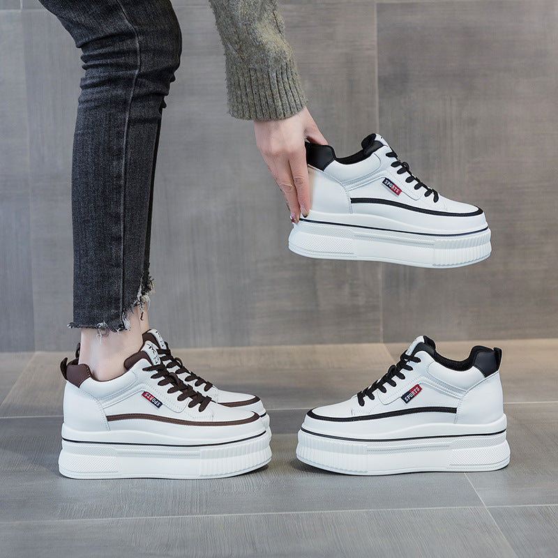 Women's Platform Small White Simple Veet Wedge Sneakers