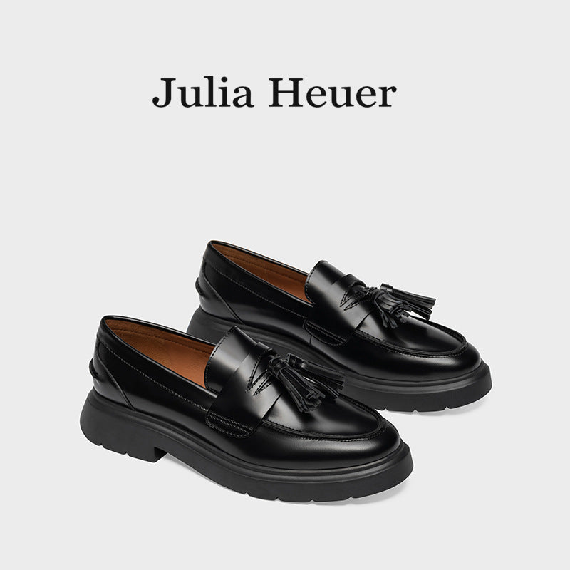 Julia Hull Ladies Tassel Muffin Cow Loafers