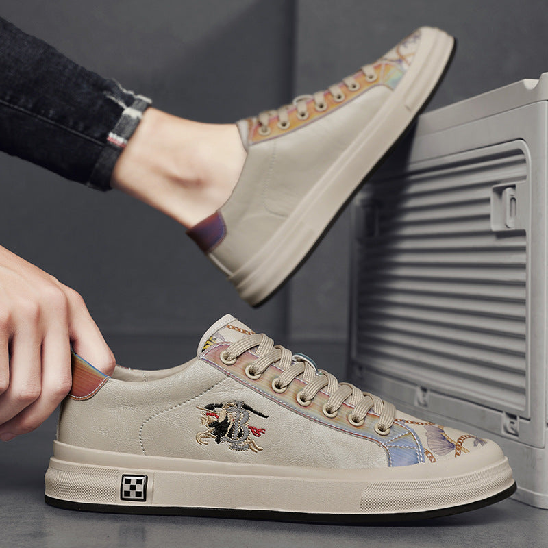 Men's Sports Style Green Four Fashion Printed Sneakers