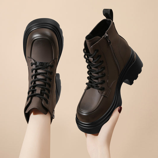 Women's Thick-soled Small High Height Increasing Insole Boots