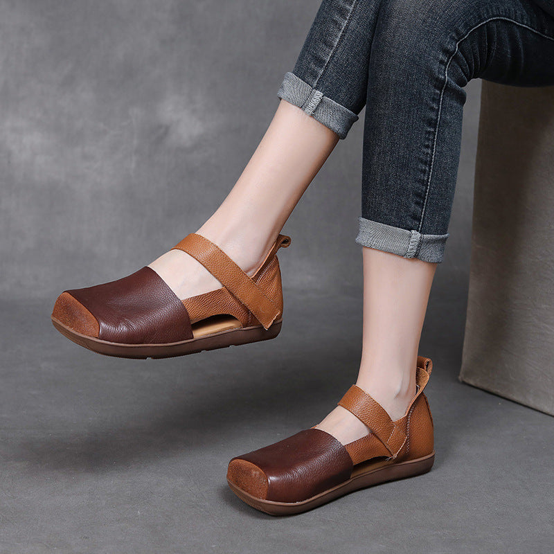 Women's Flat Hollowed Toe Box Color Matching Women's Shoes