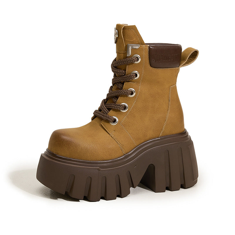 Platform Martin Female Small Man Inner Height Increasing Boots