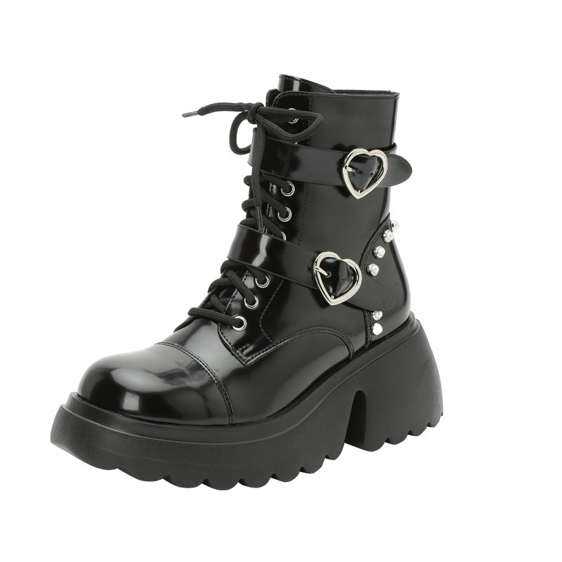 Women's & Men's Short Wear Fashion Lace Up British Style Boots
