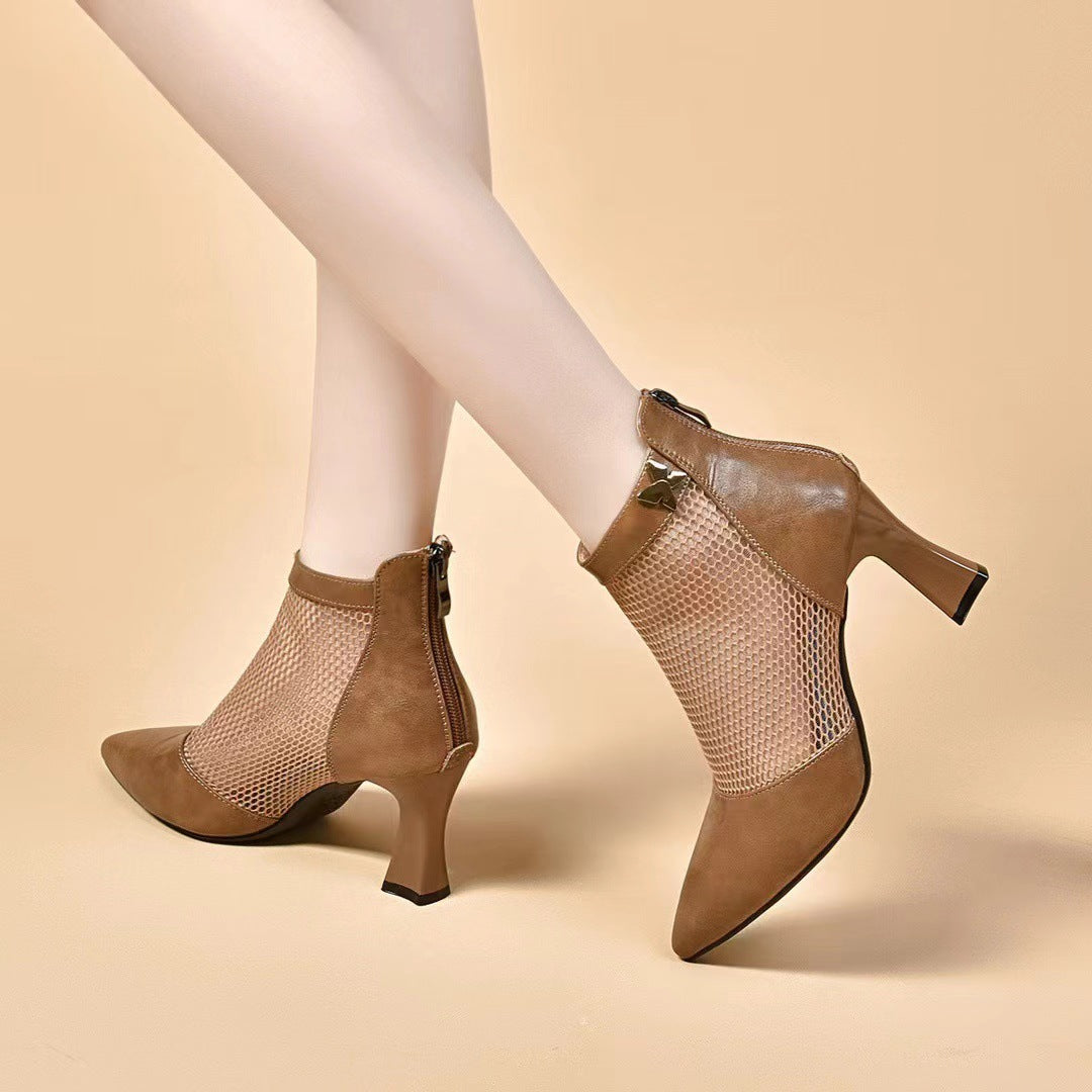 Women's Roman Spring Elegant Pointed Toe Chunky Heels