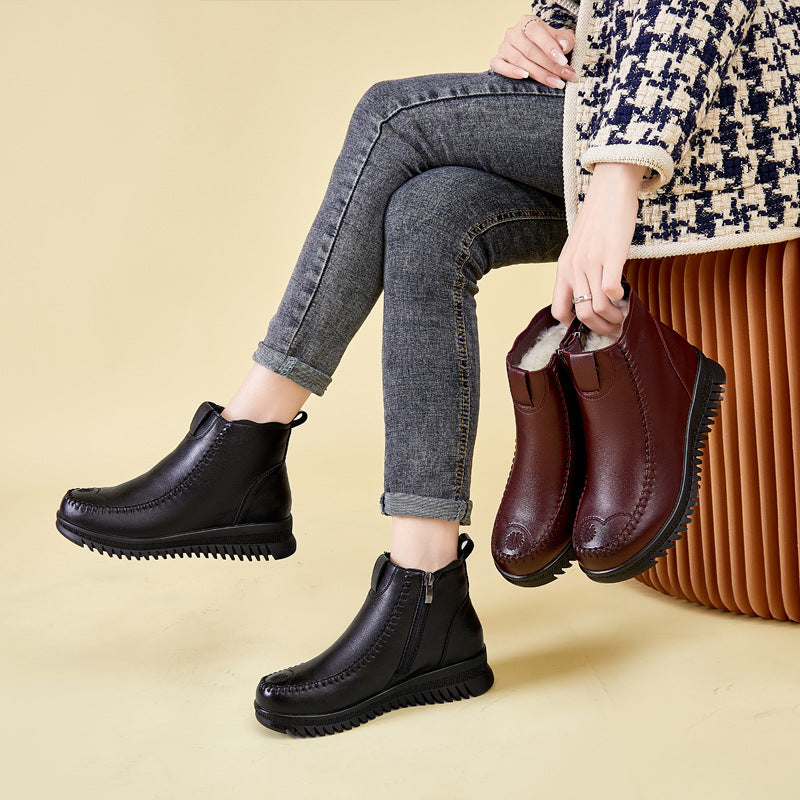 Women's & Men's Real Wool Mother's Cotton Winter Plus Veet Soft Bottom Women's Shoes