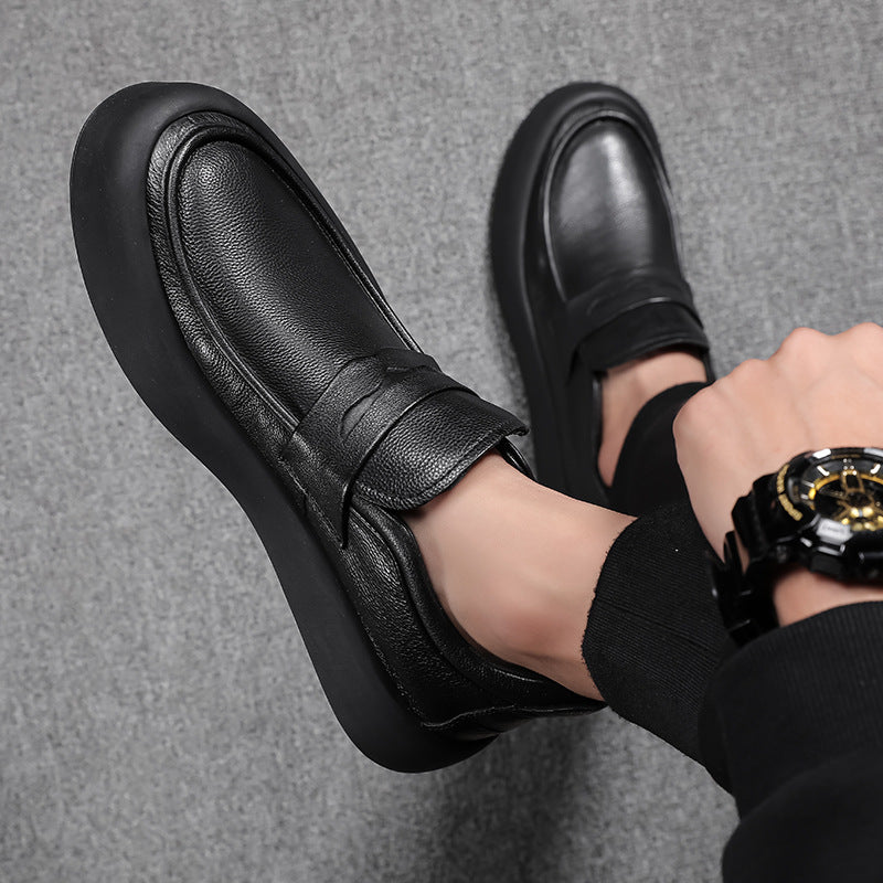 Men's Autumn Trendy Genuine Cowhide British Wild Soft Leather Shoes