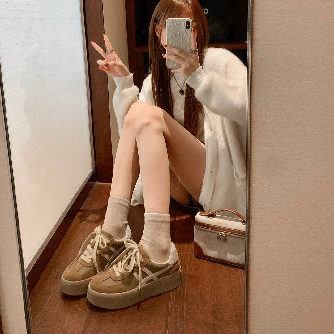 Thick-soled German Training Spring Round Toe Casual Shoes