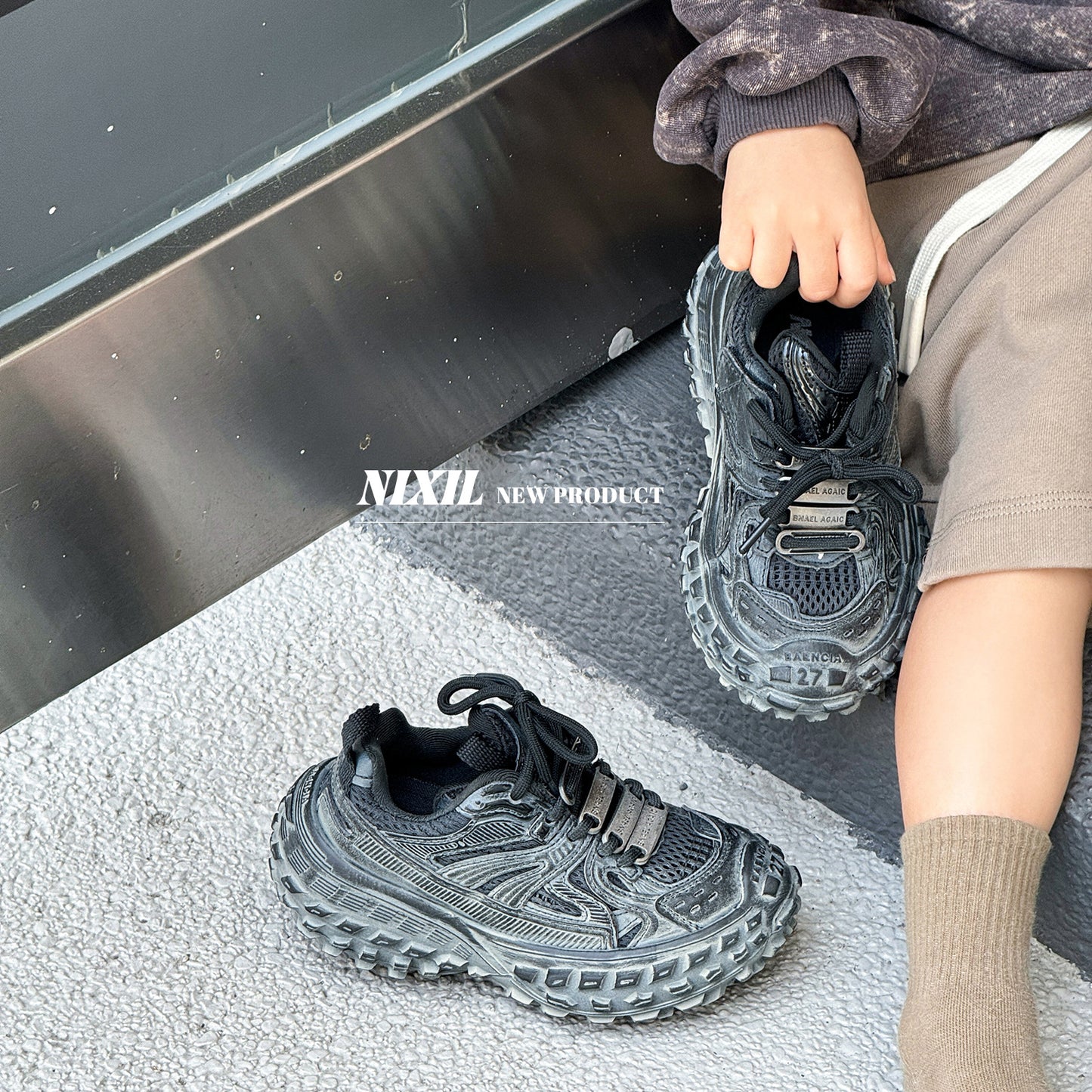 Children's Fashion Trend Durian Resin Sole Dad Kid's Sneakers