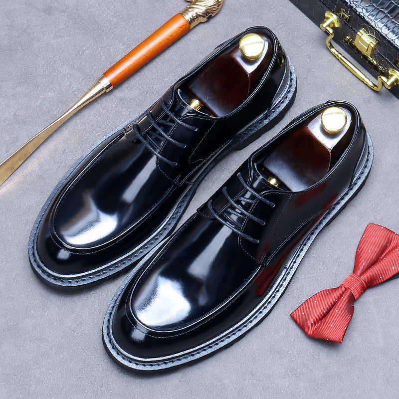 Men's Big Promotion Genuine British Derby Bright Dress Men's Shoes