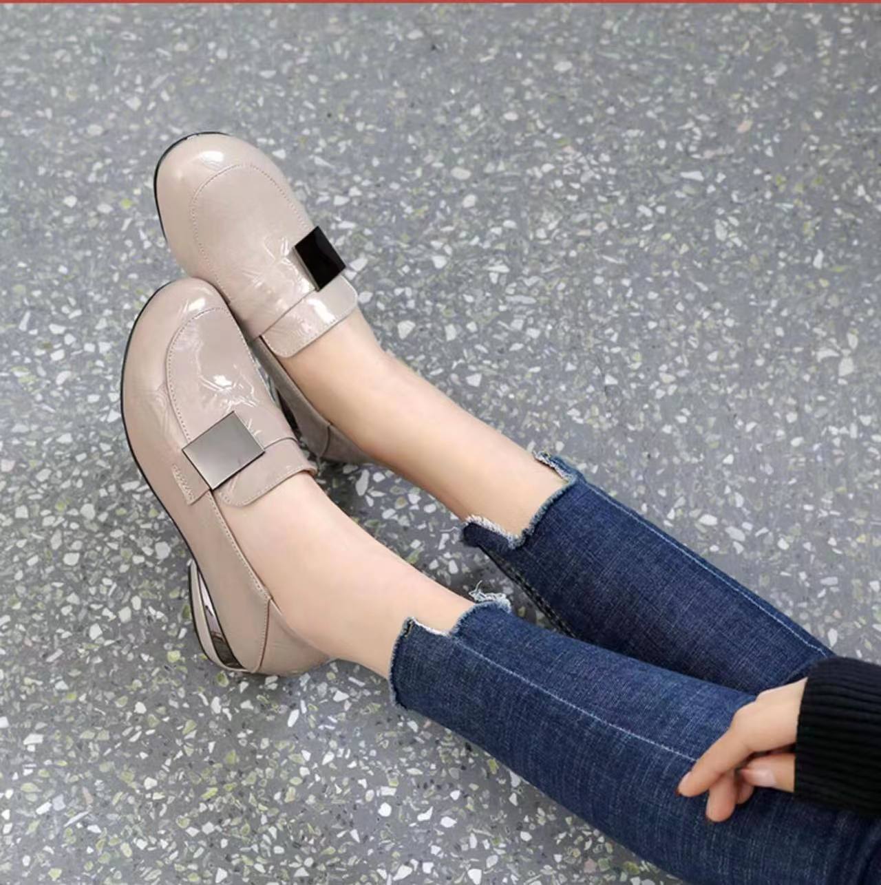 Women's Spring Soft Flat Bottom Pumps Chunky Men's Shoes